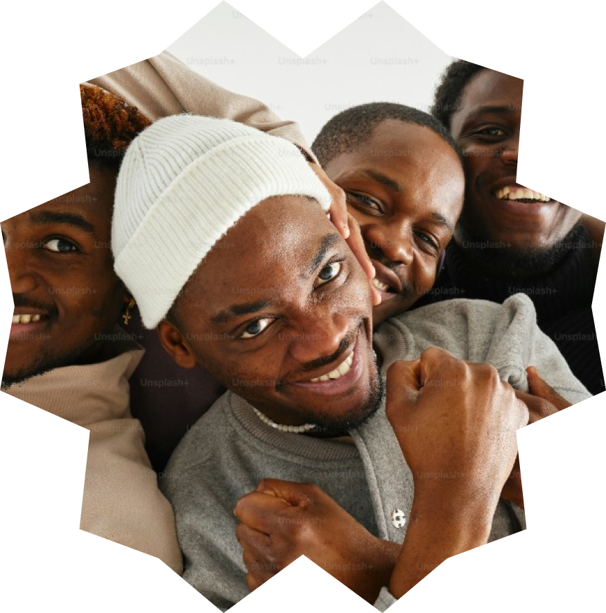 man with crossed hands smilling
